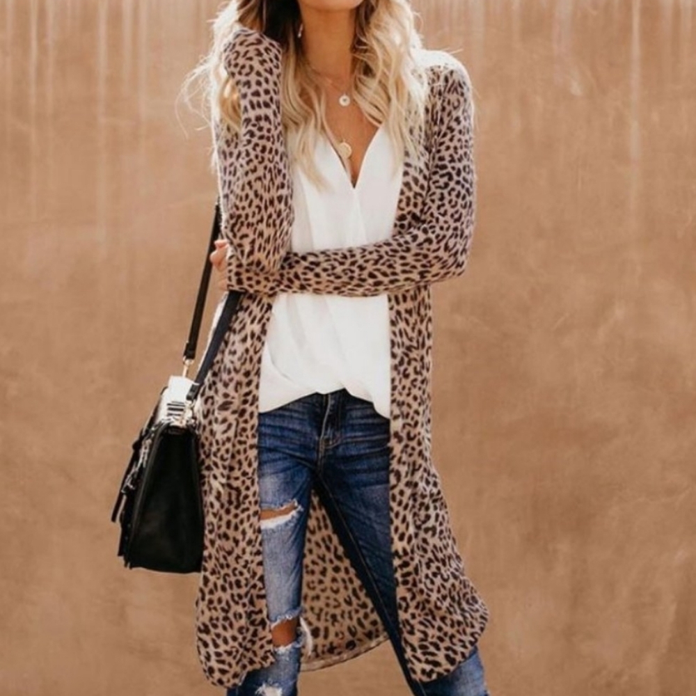 Leopard long cardigan